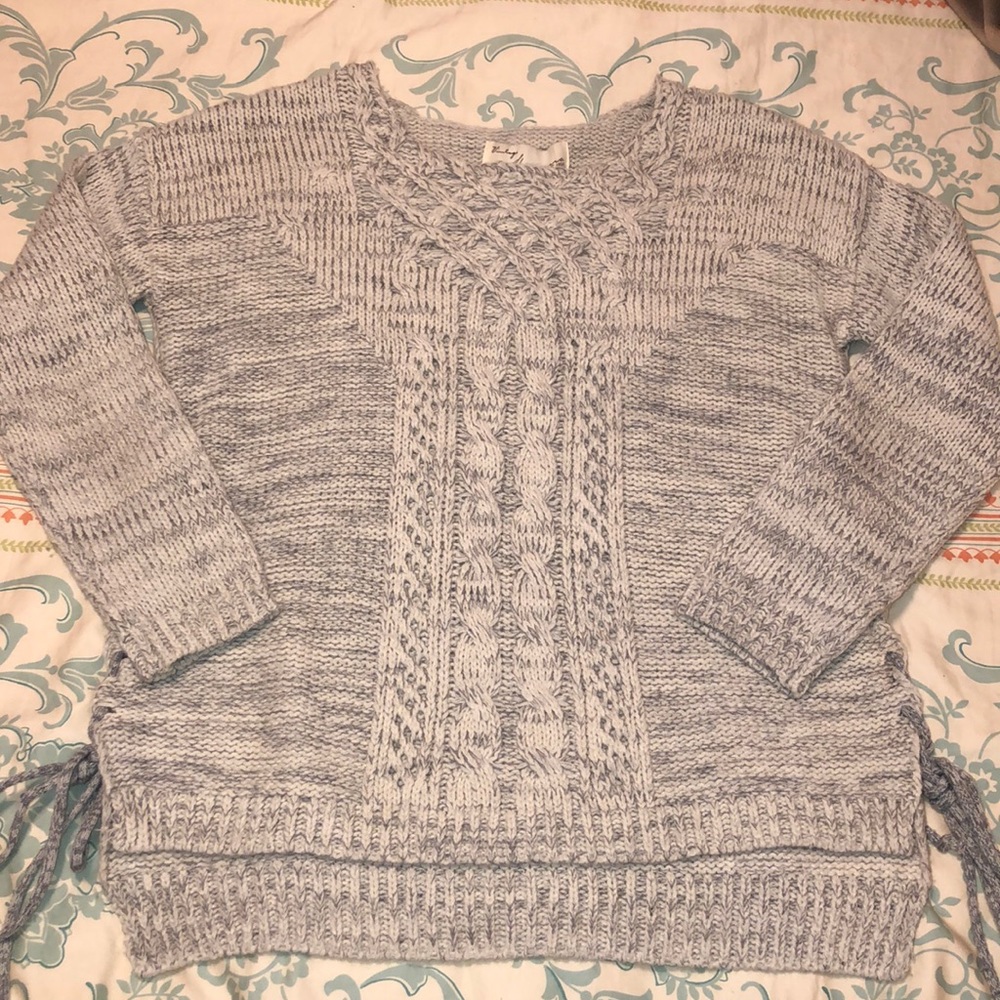Mixed Knit Pullover Sweater